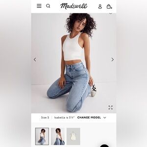 NWT Madewell Variegated Rib Crop Tank (Size Medium)